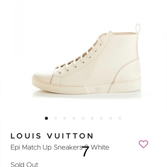 LOUIS VUITTON EPI MATCH UP SNEAKERS WHITE size 7 TV $1200 - Picture 4 of 8